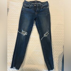 Gap Denim Mid Rise destructed universal legging jean with Washwell